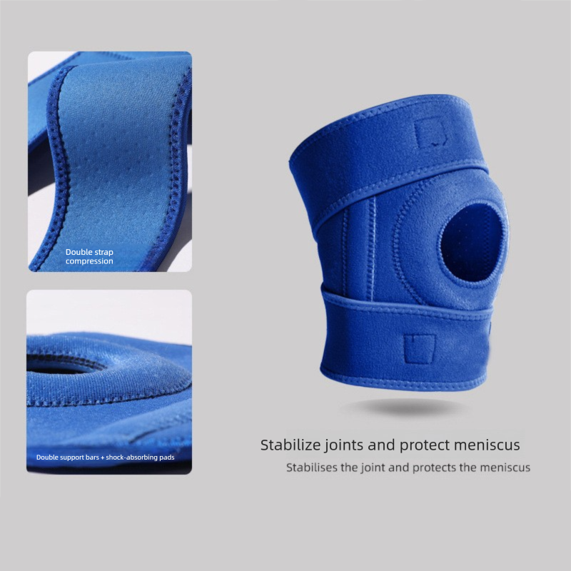 Blue Upgraded Sport Knee Pads with Dual Spring Support and Shock Absorption view 5