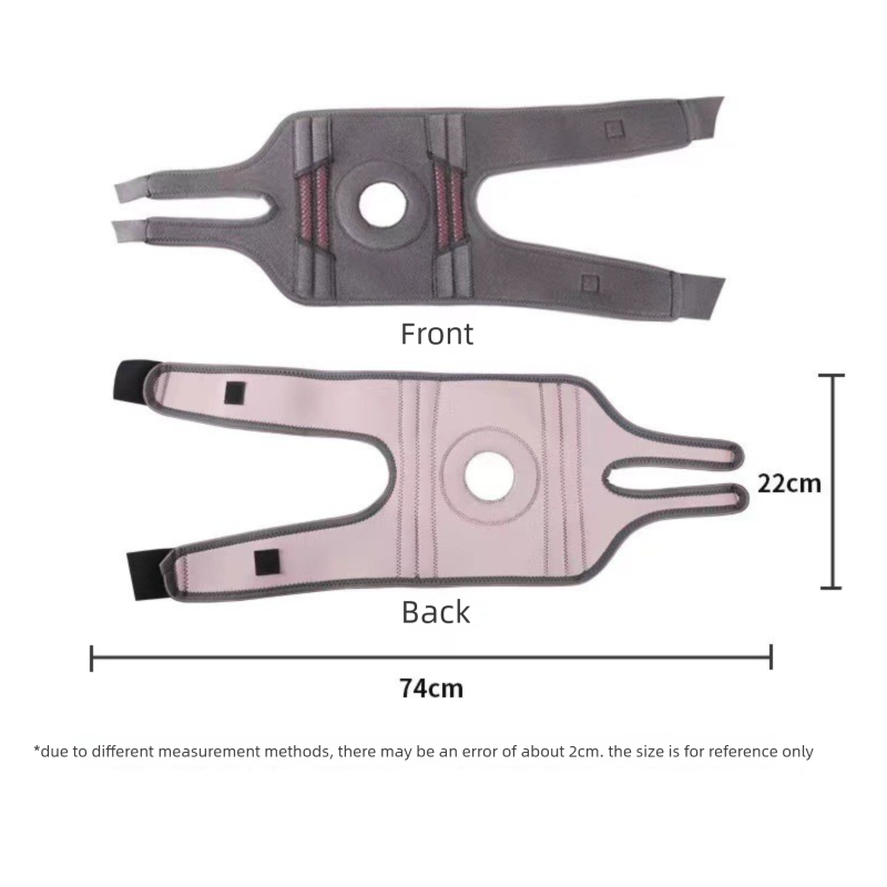 Grayish pink Adjustable Open Patella Knee Brace with Spring Support and view 6
