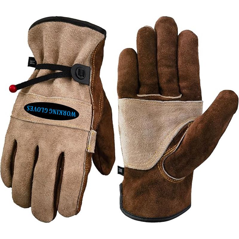 Size M Durable Cowhide Work Gloves for Welding Gardening and Outdoor Camping
