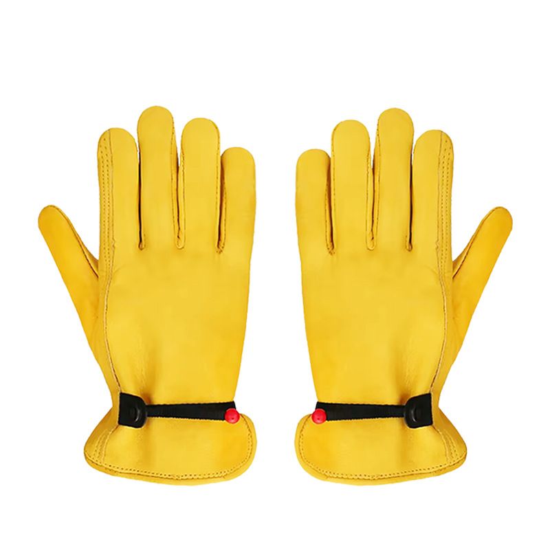 Size M Golden Yellow Top-Grain Cowhide Protective Work Gloves