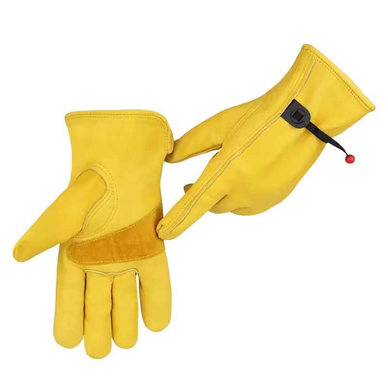 Size XL Golden Yellow Top-Grain Cowhide Protective Work Gloves view 2
