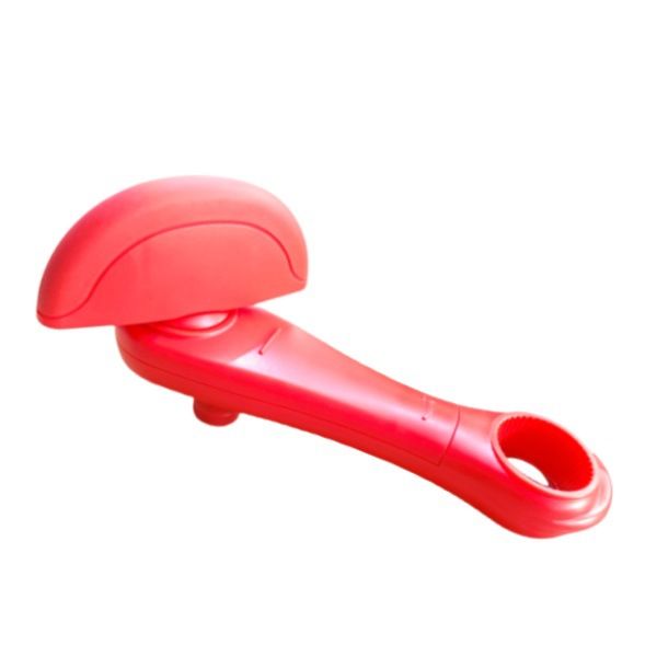 Red Multifunctional Manual Can Opener with Safe Smooth Edge Cutting