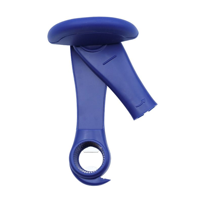 Blue Multifunctional Manual Can Opener with Safe Smooth Edge Cutting
