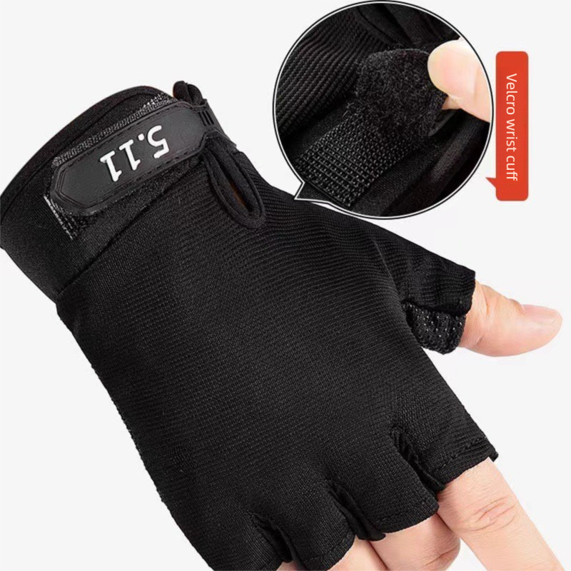 Camouflage Tactical Half Finger Gloves with Hard Knuckle Protection - Non-Slip view 3