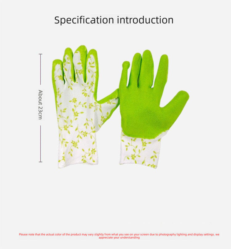 3 Pairs Blue Gardening Gloves with Breathable Latex Coating - Non-Slip view 5