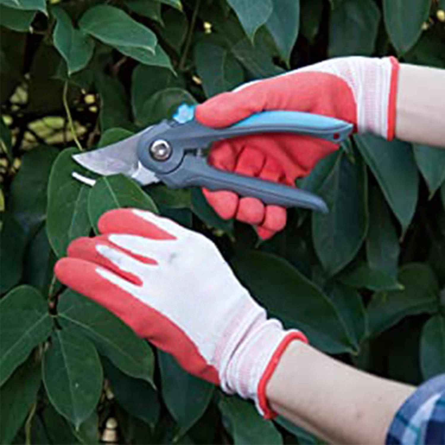 4 Pairs Red, green, blue, purple Gardening Gloves with Breathable Latex view 4