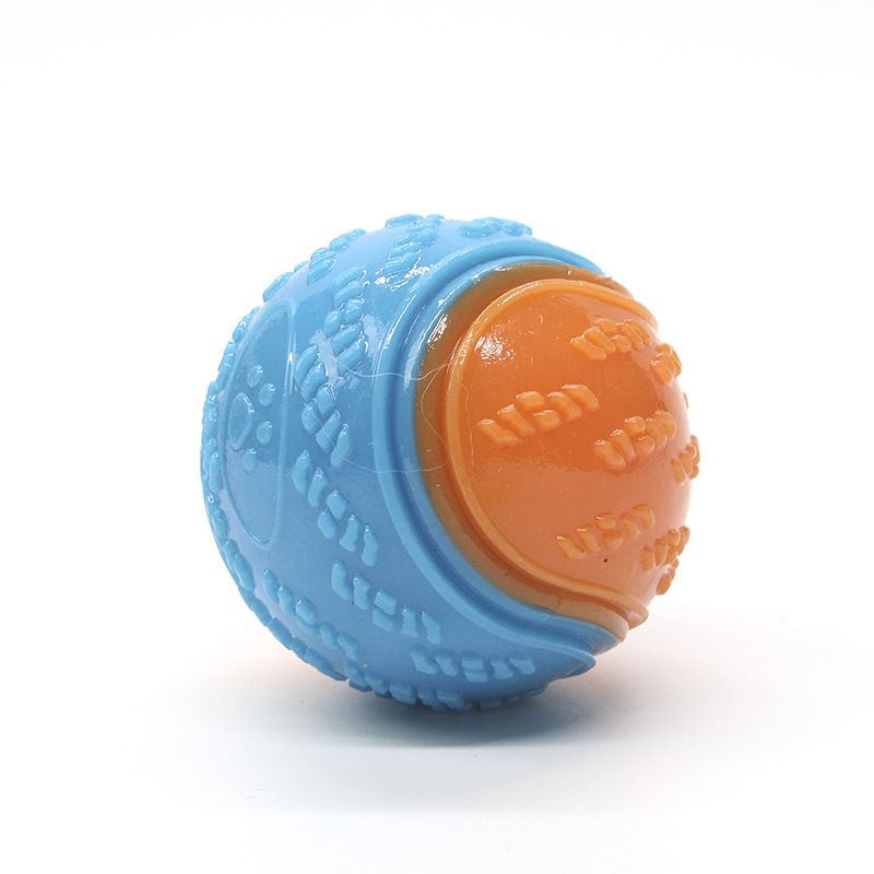 Blue and orange Squeaky Dog Balls - 2-Pack Durable TPR Chew Toys for Puppies