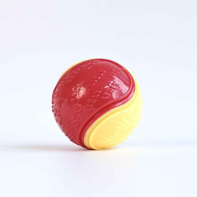 Yellow and red Squeaky Dog Balls - 2-Pack Durable TPR Chew Toys for Puppies