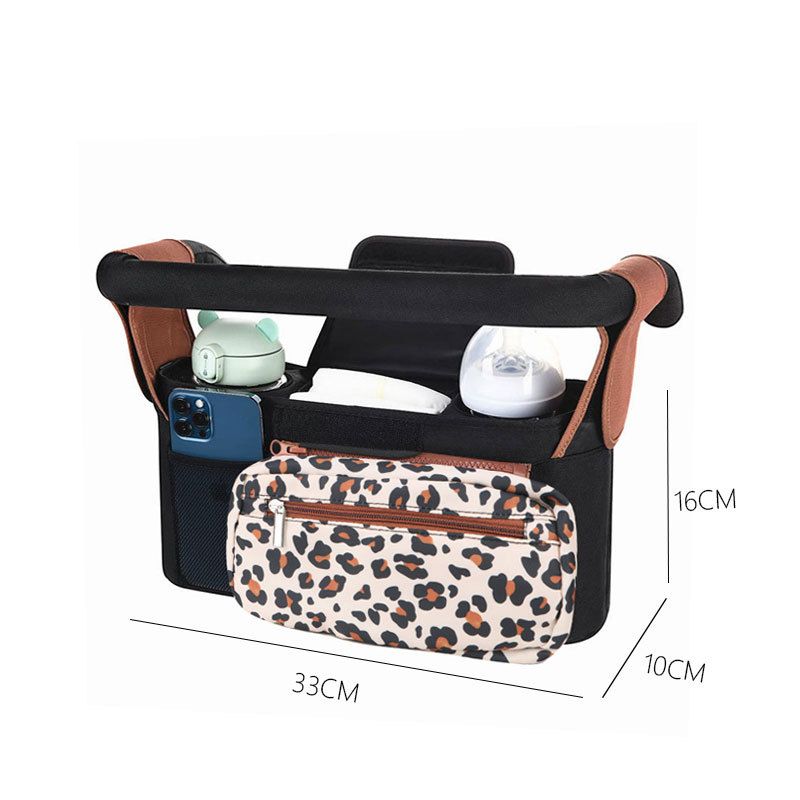 Leopard pattern Universal Stroller Organizer Bag - Durable Water-Resistant