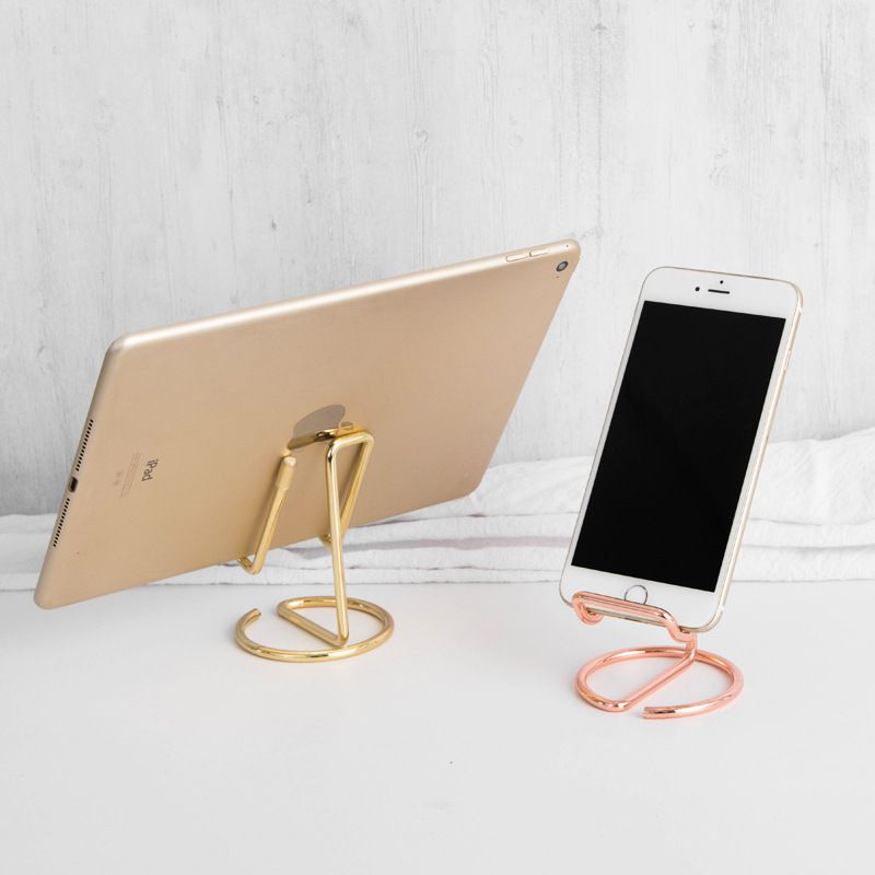 2-Pack Pink Universal Aluminum Phone Stand - Minimalist One-Piece Metal Tablet view 4