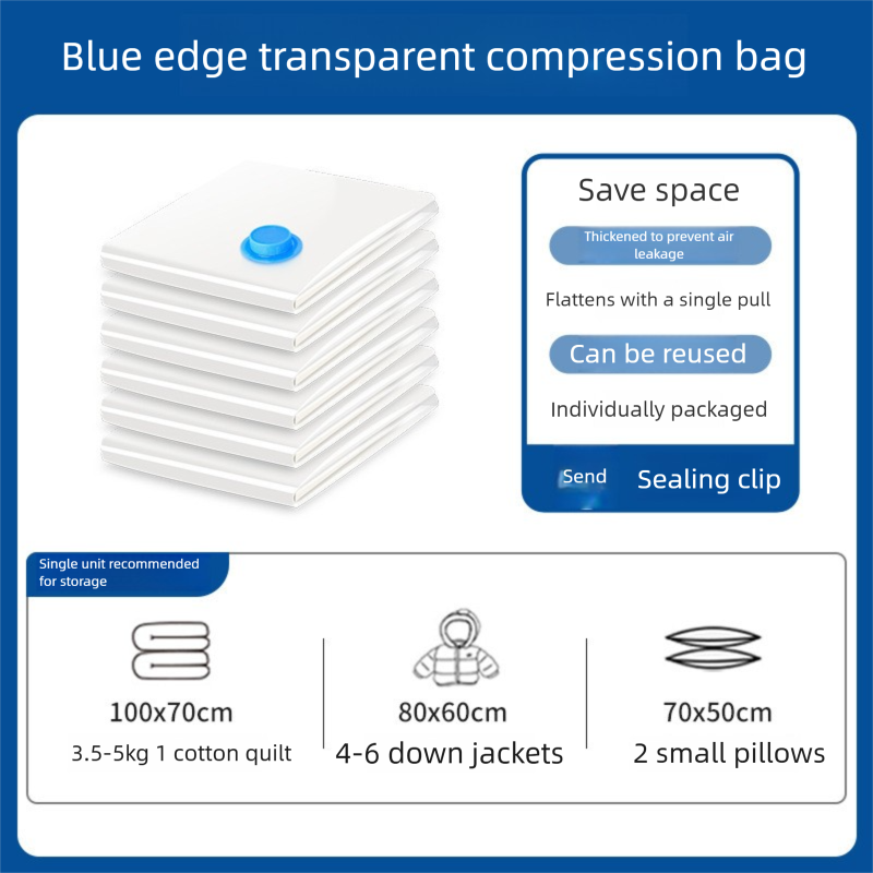 Vacuum Storage Bags - 3-Pack Mixed Sizes (100x70