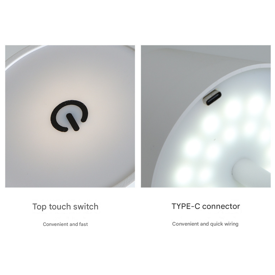 LED High-Foot Table Lamp with Touch Control - Rechargeable Dimmable Bedside view 5