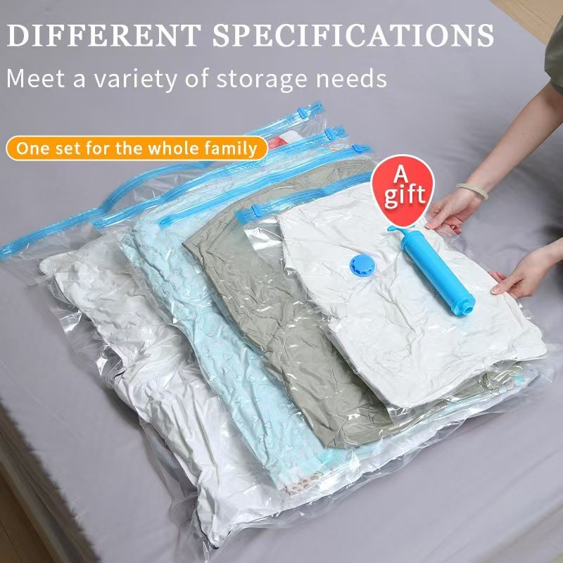 6-Piece Vacuum Storage Bags Set with Hand Pump - Multi-Size Space Saver for Quilts view 5