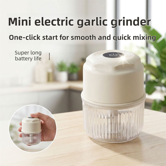 Yellow Cordless Electric Mini Food Chopper with 316 Stainless Steel Blades view 2