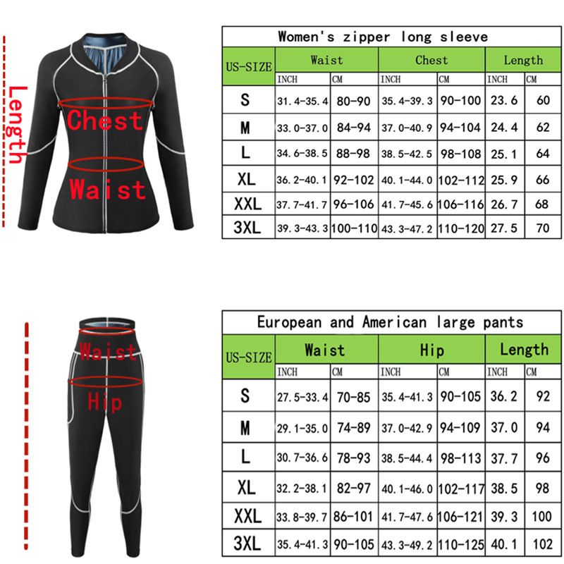 3XL Size Black and Silver Women's Workout Sauna Sweat Suit Set: Long Sleeve & view 6