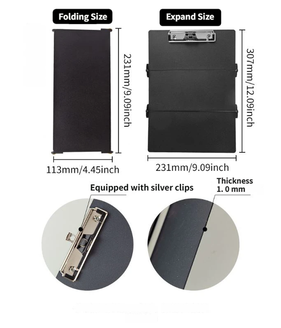 Green Waterproof Aluminum Tri-Fold Nursing Clipboard with Pen Slot view 2