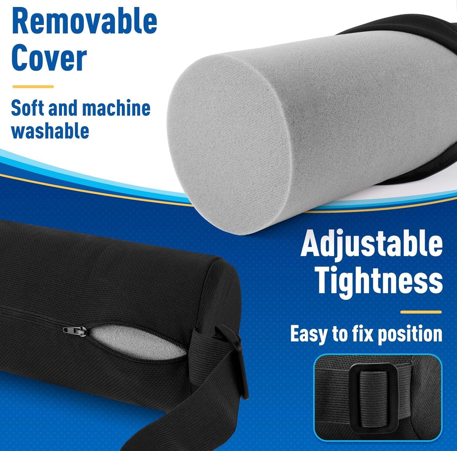 Blue Portable McKenzie Method Ergonomic Lumbar Support Roll - Adjustable view 3