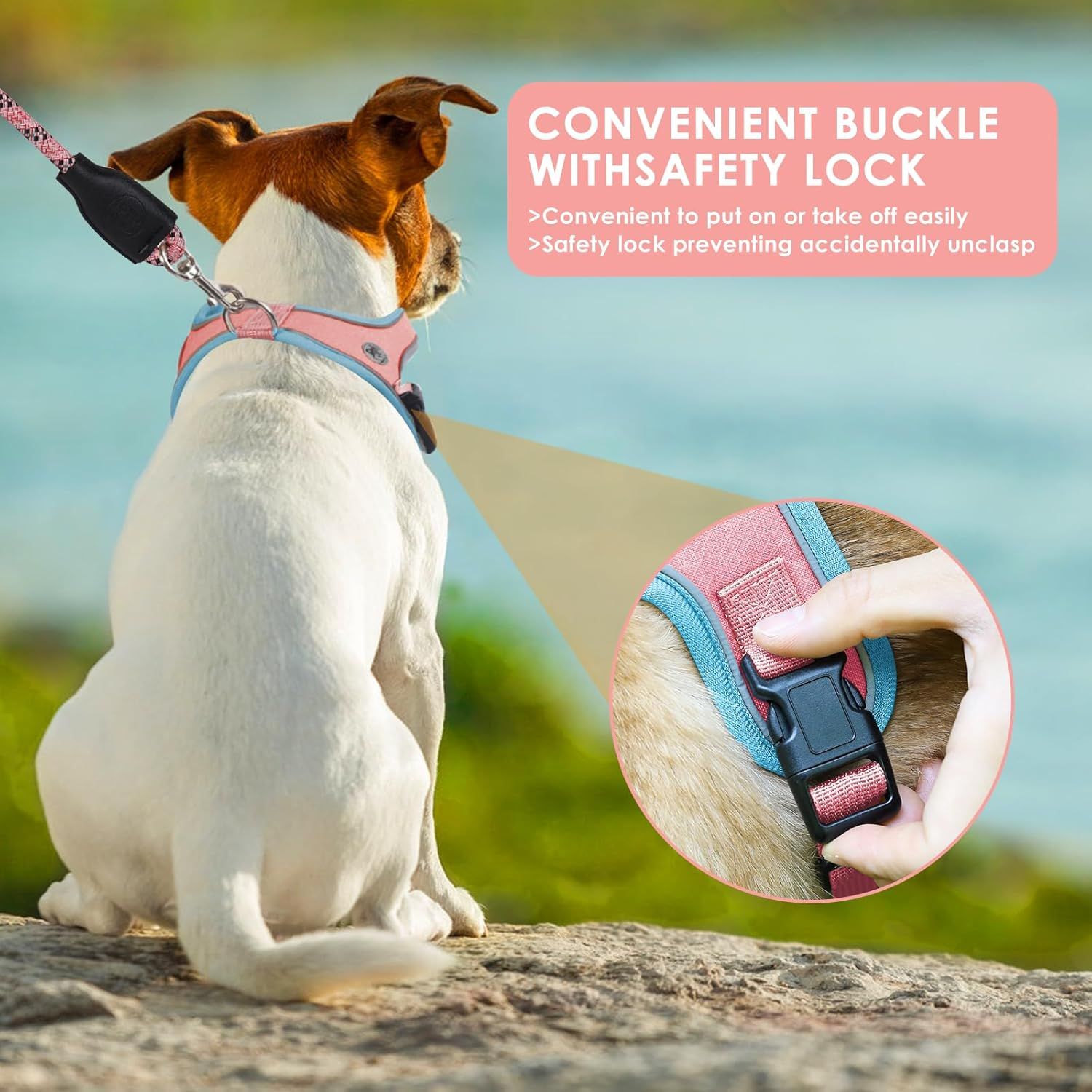 XS Size Grey Waterproof Reflective Saddle-Style Dog Harness & 1.5M Leash Set view 6