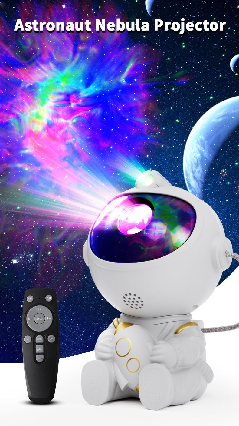 USB Powered Astronaut Nebula Projector & Starry Night Ambient Light with view 3