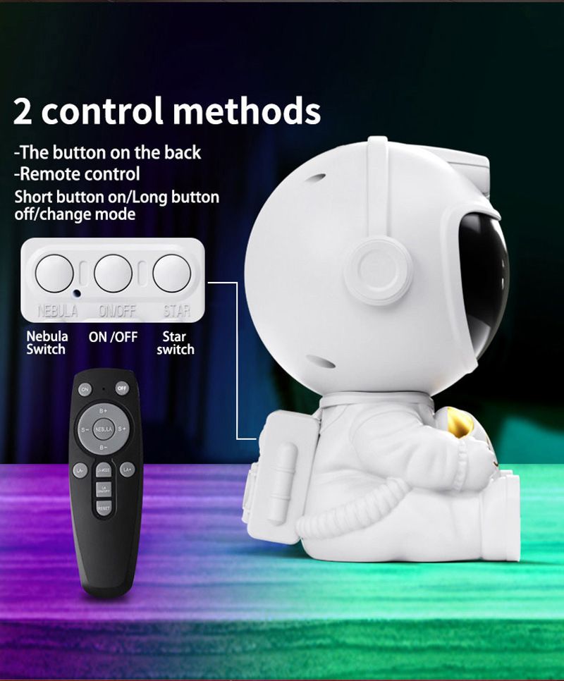 USB Powered Astronaut Nebula Projector & Starry Night Ambient Light with view 4