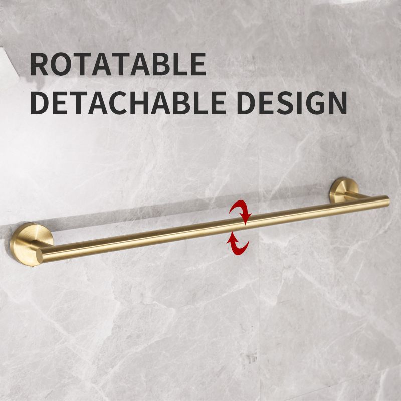 5PCS Matt Gold Stainless Steel Bathroom Organizer Set - Wall-Mounted Rotatable view 3