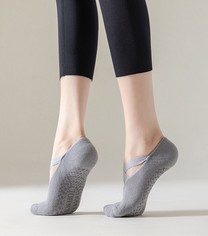 5-Pair Premium Non-Slip Yoga & Pilates Socks with Elastic Cross-Straps view 4