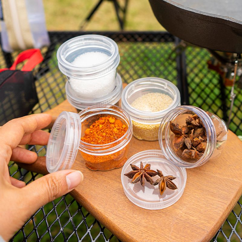 5-Piece Lightweight Stackable Outdoor Spice Jar Set for BBQ Picnic & Travel view 2
