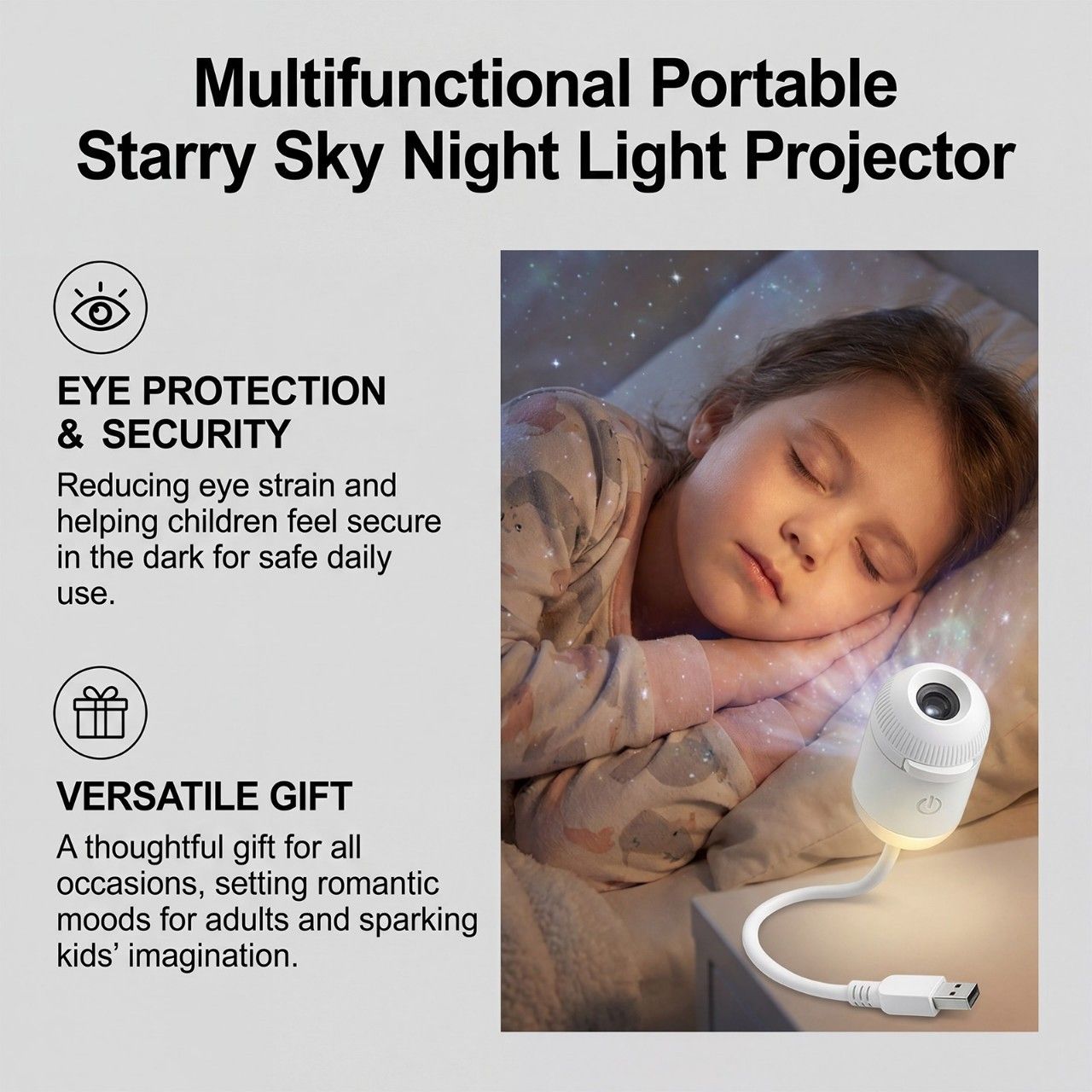 Portable USB Galaxy Night Light Projector with 6 Projection Films view 4