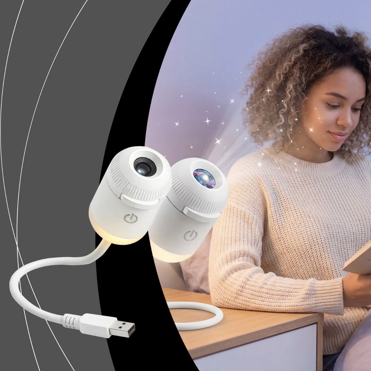 3-Pack Portable USB Galaxy Night Light Projector with 12 Projection Films view 5
