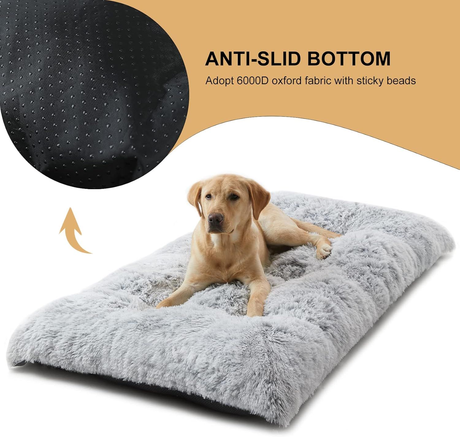 55 x 40 CM Winter Long Plush Dog Bed for Large Dogs - 10CM Thickened Fluffy view 7