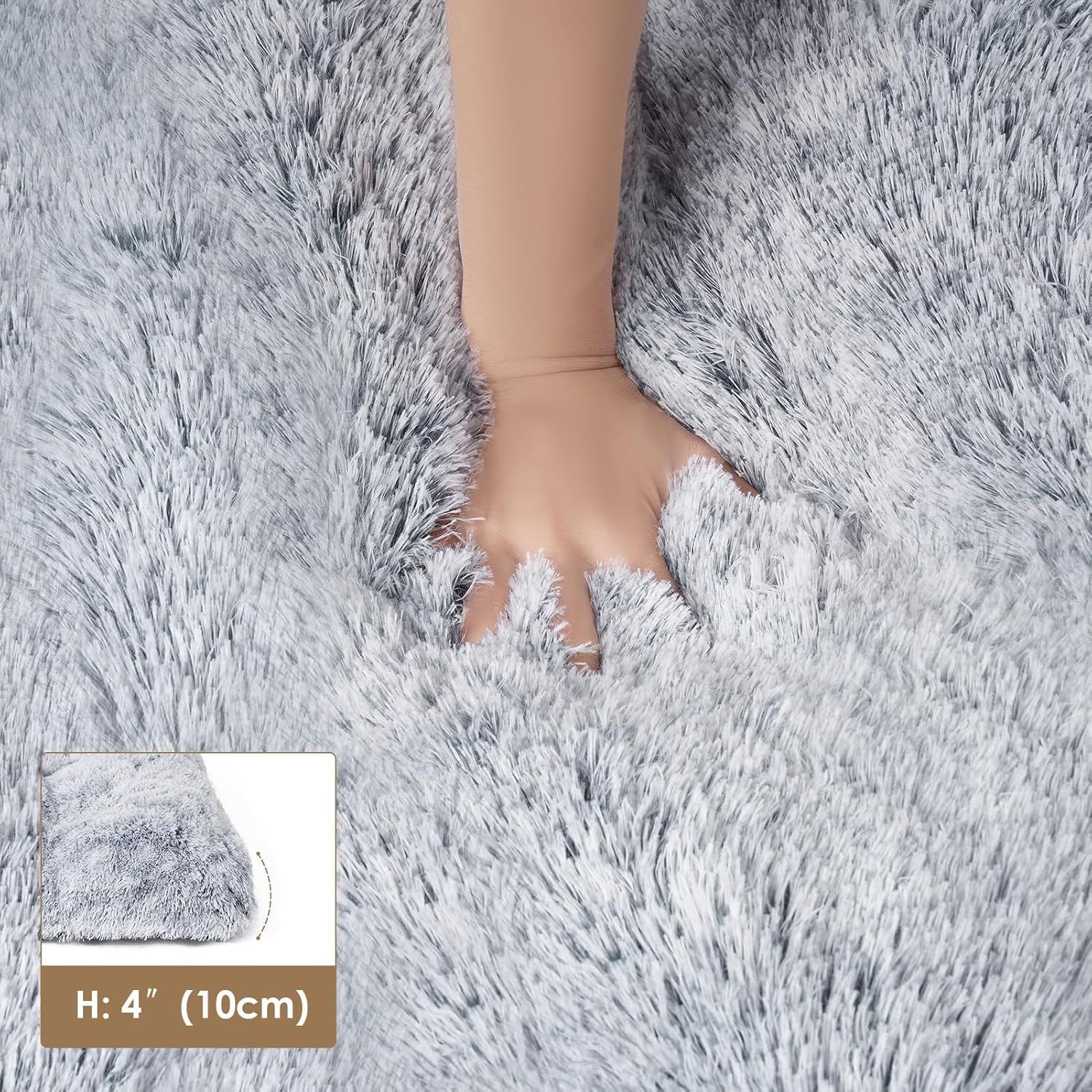 95 x 65 CM Winter Long Plush Dog Bed for Large Dogs - 10CM Thickened Fluffy view 4