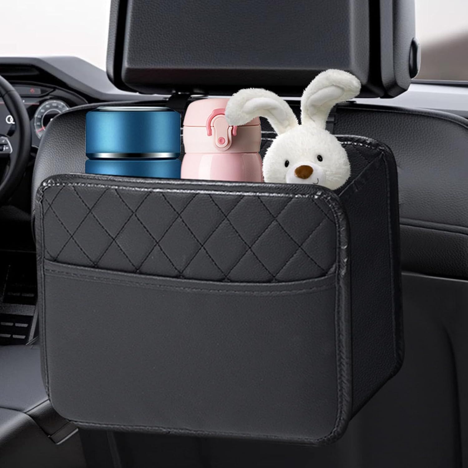 2-Pack Car Seat Back Organiser and Trash Can with 100 Trash Bags Multiple view 3