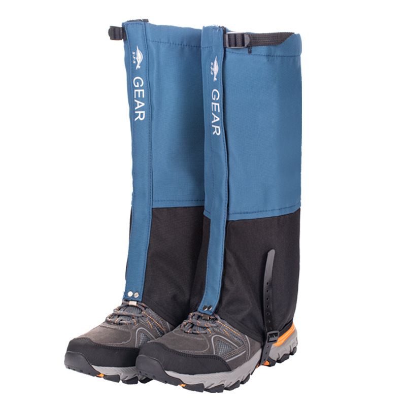 Blue Breathable Nylon Waterproof Hiking Leg Gaiters and Snow Boot Gaiters