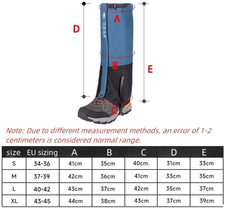 Blue Breathable Nylon Waterproof Hiking Leg Gaiters and Snow Boot Gaiters view 3