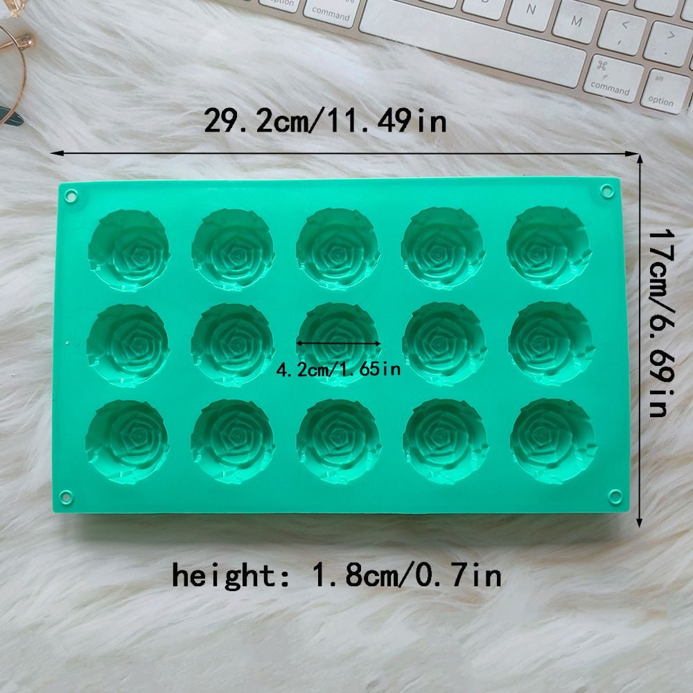 2PCS Pink 3D Rose Shaped Silicone Baking Mold (15 Cavity) - Non-Stick Cake view 3