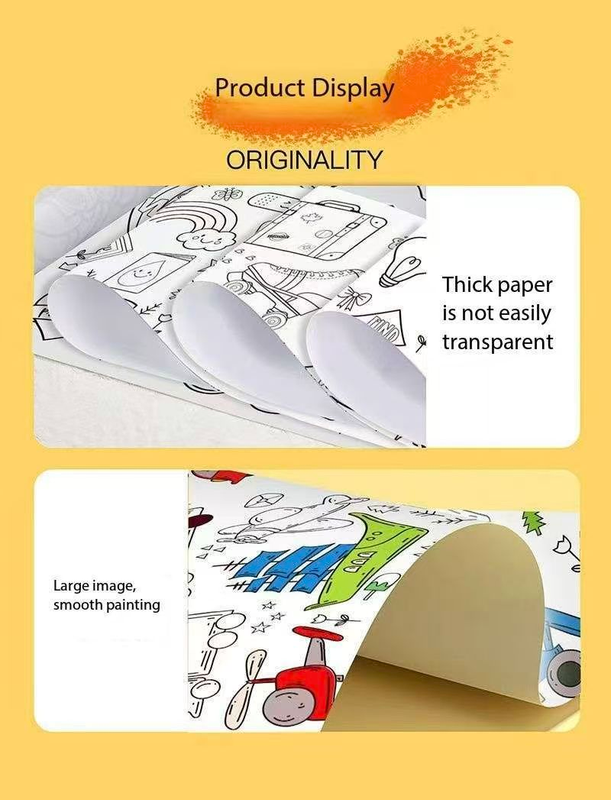 2 Piece- 12M Coloring Scroll Drawing Paper and 12-Color Marker Set view 6