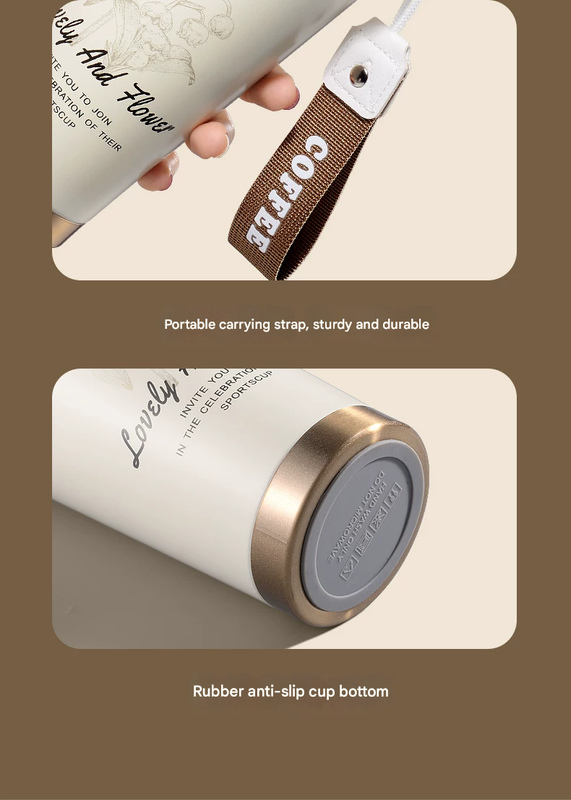 White 316 Stainless Steel Insulated Coffee Tumbler 500ml with Dual-Use Lid view 12