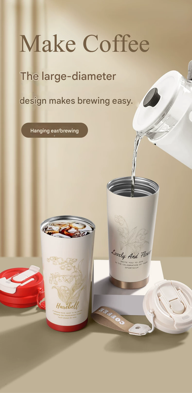 Black 316 Stainless Steel Insulated Coffee Tumbler 500ml with Dual-Use Lid view 6