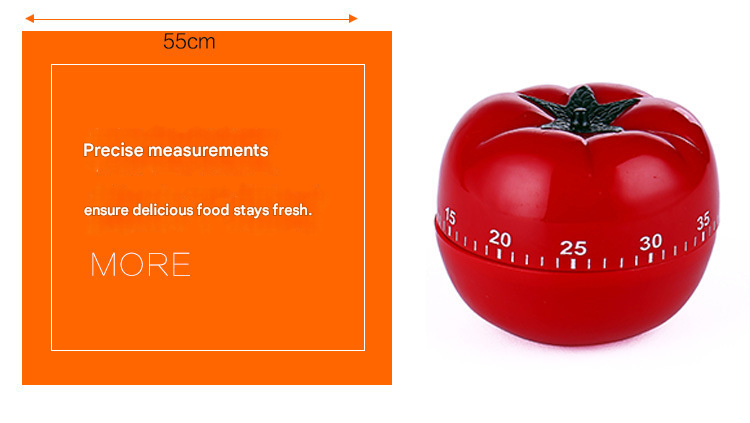 Small Size Tomato-shaped alarm Kitchen Timer - 60 Minute Mechanical Countdown view 6