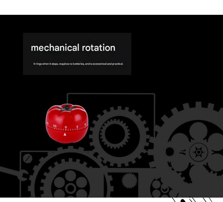 Big Size Tomato-shaped alarm Kitchen Timer - 60 Minute Mechanical Countdown view 7