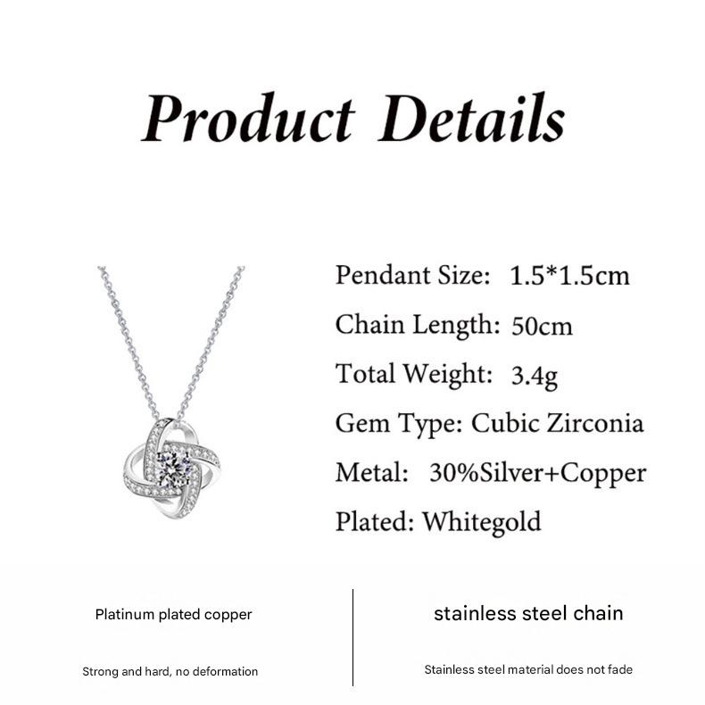 Gold-colored Necklace Gift Box Set Eternal Star Three-Leaf Clover Necklace view 2