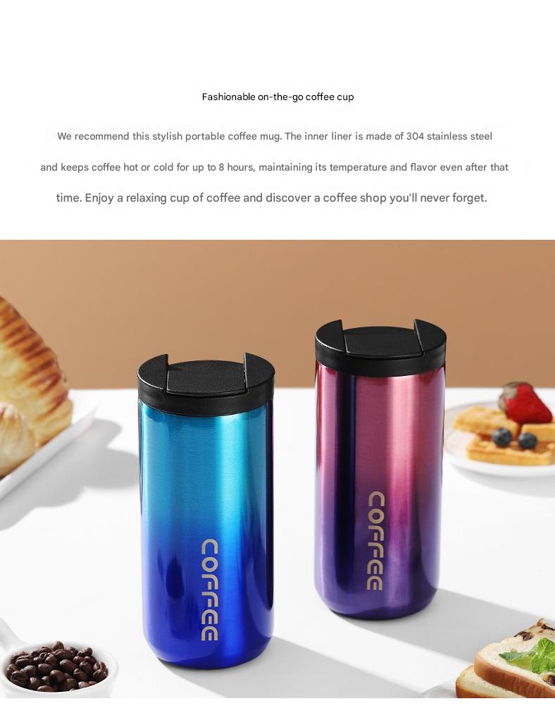 White Stainless Steel Coffee Mug 500ml Vacuum Insulated Travel Cup 8 Hours view 3