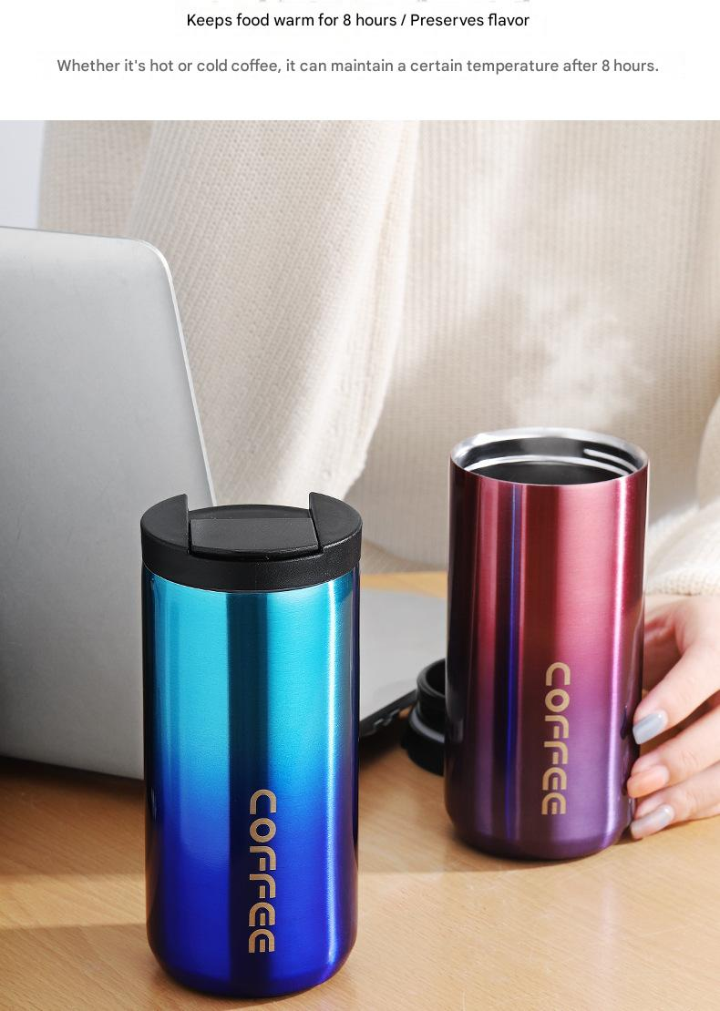 White Stainless Steel Coffee Mug 500ml Vacuum Insulated Travel Cup 8 Hours view 4