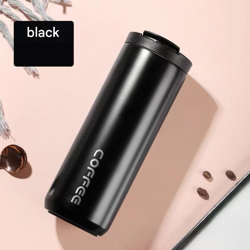 Black Stainless Steel Coffee Mug 500ml Vacuum Insulated Travel Cup 8 Hours