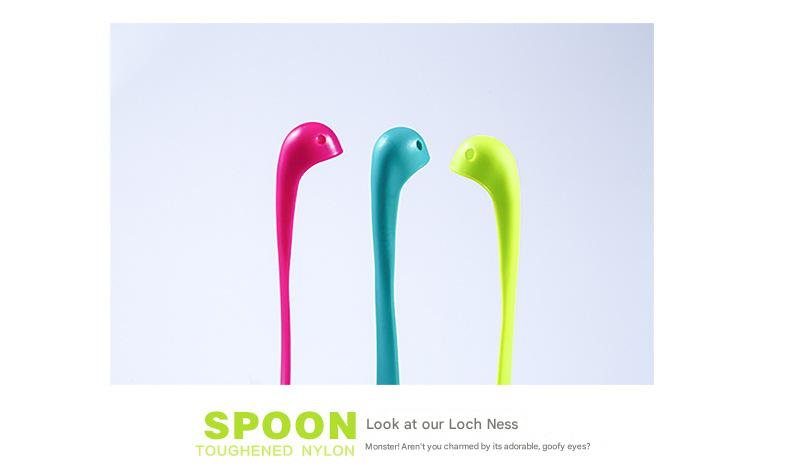 Red Nessie Ladle Loch Ness Monster Soup Spoon Cute Dinosaur Shaped Standing view 6