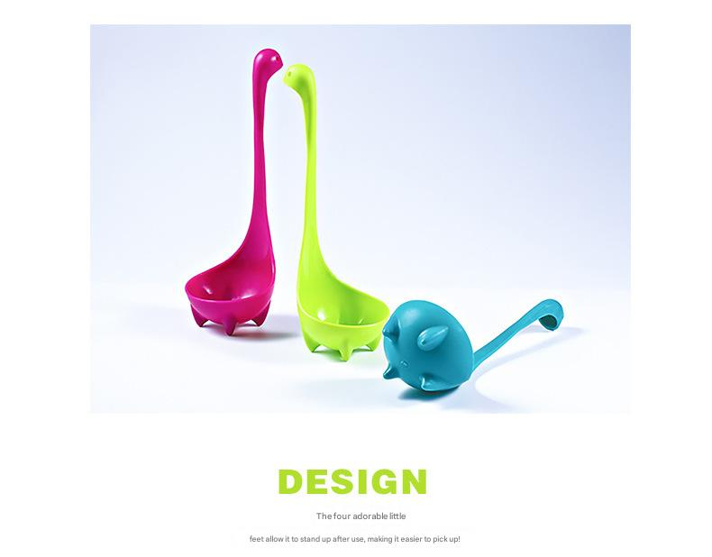 Green Nessie Ladle Loch Ness Monster Soup Spoon Cute Dinosaur Shaped Standing view 8