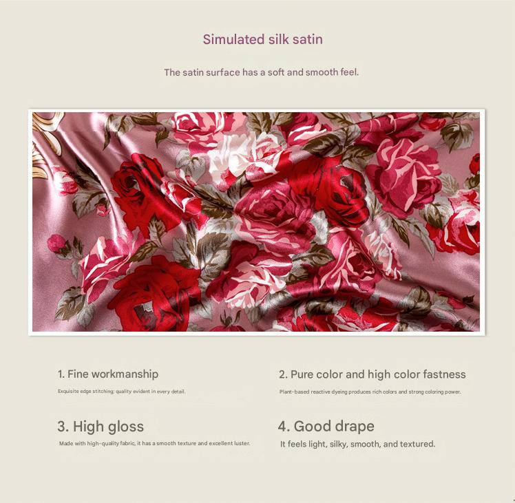 Pink Dragonfly and Lotus Flower Painting Elegant 90x90cm Satin Silk Scarf for view 3
