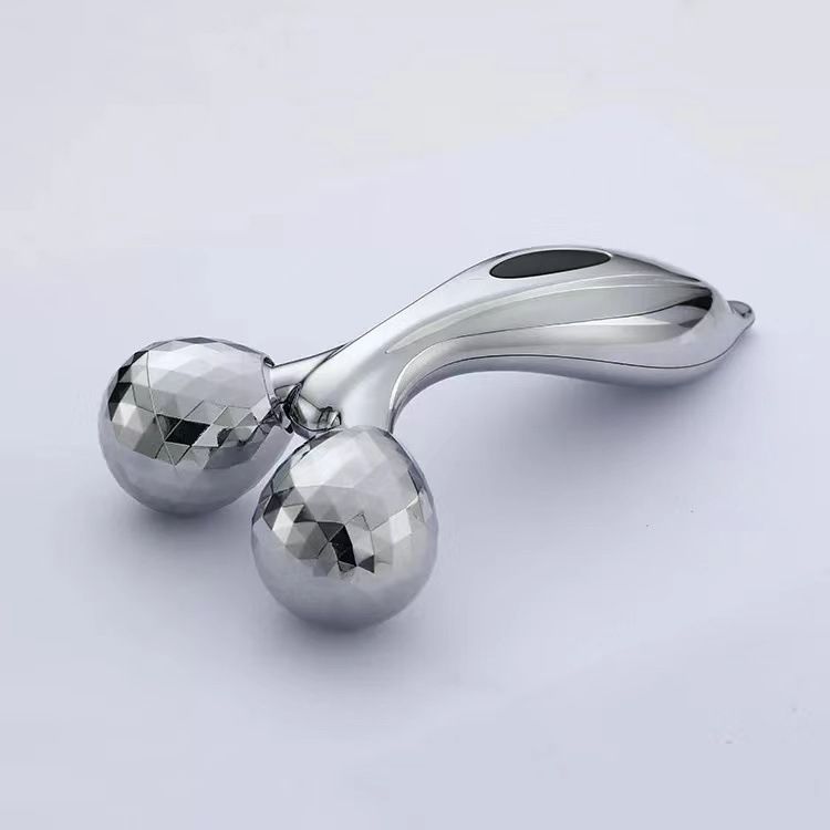 Aureate 3D Face Roller Massager V-Shaped Lifting Tool - Double Ball Facial view 5