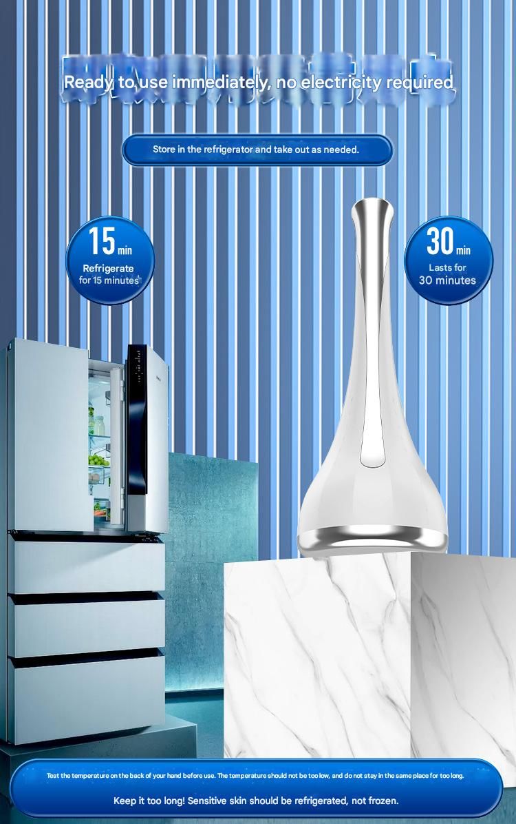 White Flat-Surface Ice Cold Therapy Facial Tool - Mini Ice Hammer Cryo Stick view 7