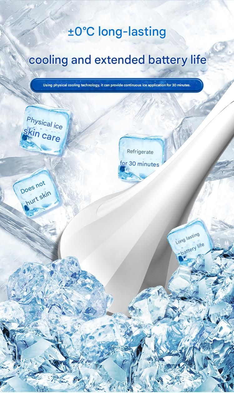 White Flat-Surface Ice Cold Therapy Facial Tool - Mini Ice Hammer Cryo Stick view 9